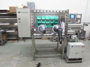 LC Technology glovebox with cold well and freezer